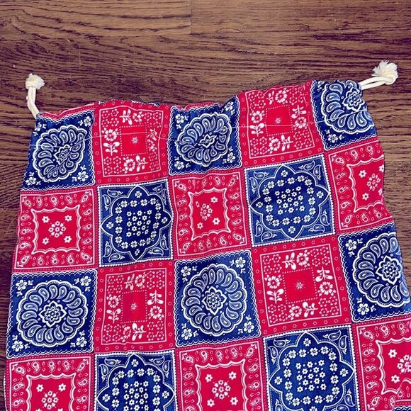 NWT Vtg.60s/70s Now Designs Red, White and Blue Bandana Print laundry bag - Picture 2 of 8